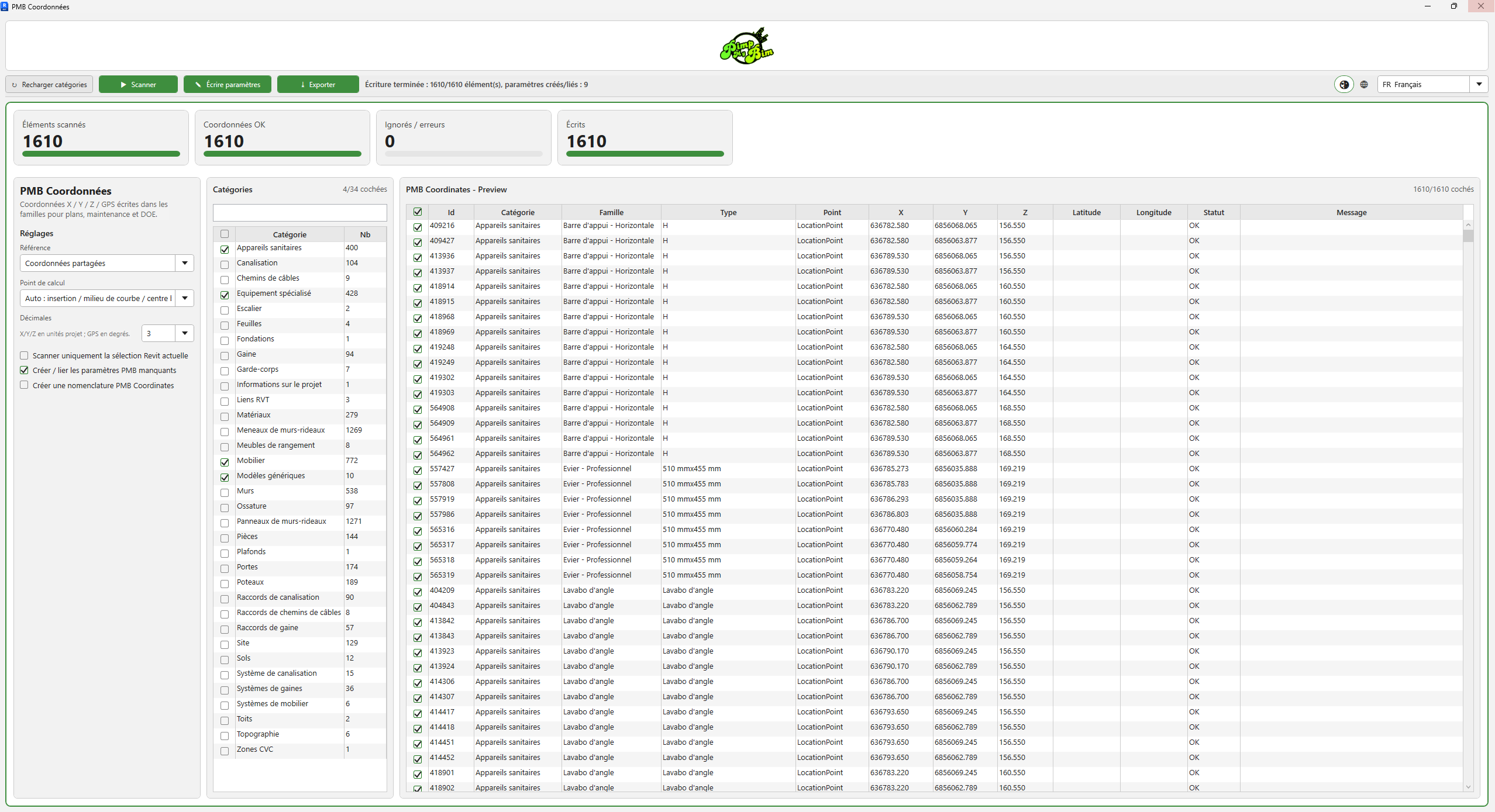 Interface PMB Coordinates